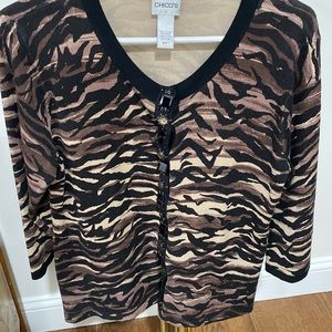 Chicos sz 1 camo print cardigan